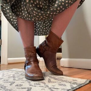 Frye Brown Leather Ankle Booties